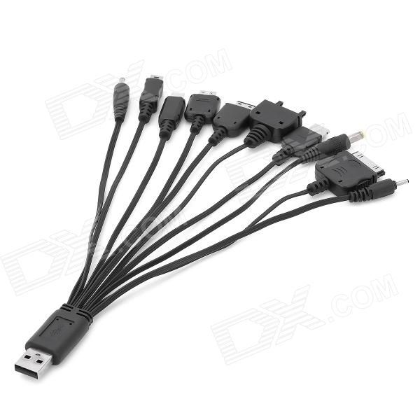 10-em-1 cabo USB alimentado de carregamento para iPod / PSP